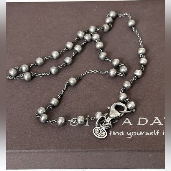 Silpada RETIRED Sterling Silver small satin beads Rosary Chain Necklace 17” long - Picture 5 of 12